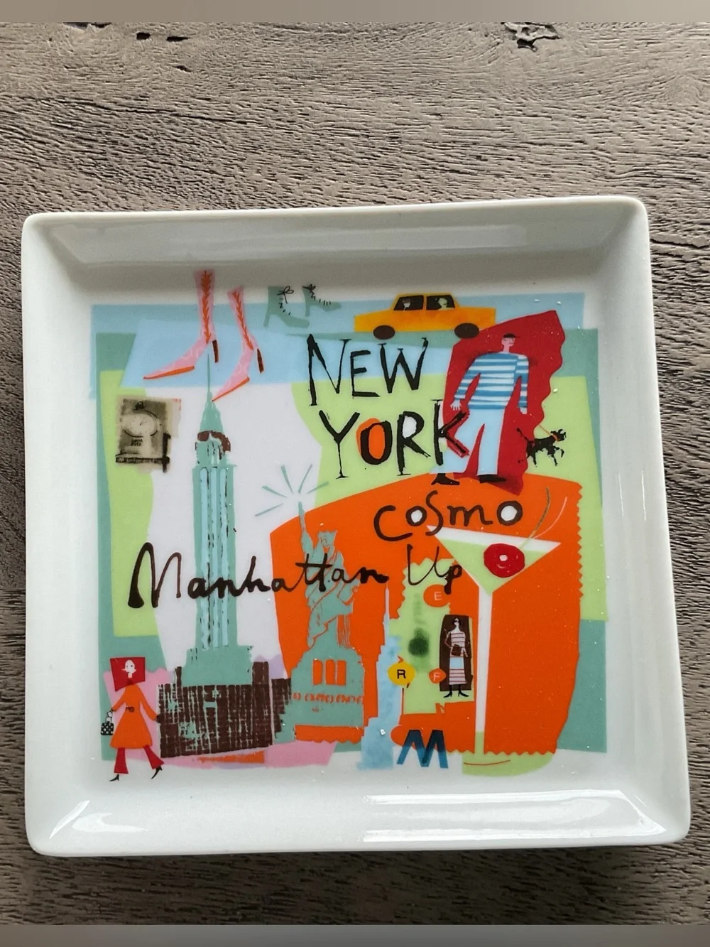 Crate & Barrel World City Scene Travel Collection NEW YORK Appetizer Plate